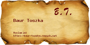 Baur Toszka névjegykártya